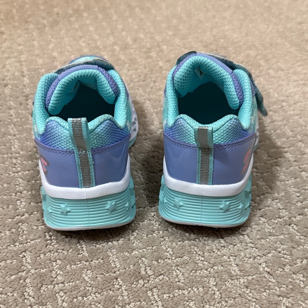 Skechers Girls' Pastel Floral- Purple, Teal & Pink - Picture 3 of 6